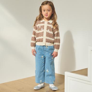 花刺しゅうデニムパンツ