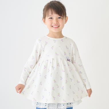 【オーガニック】ペプラム長袖Tシャツ