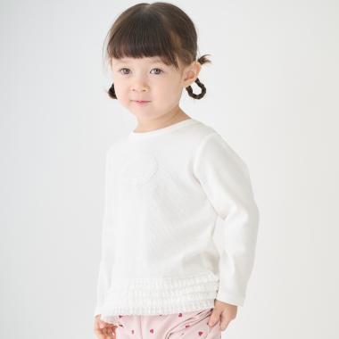 【オーガニック】レースフリル長袖Tシャツ