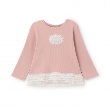 【オーガニック】レースフリル長袖Tシャツ