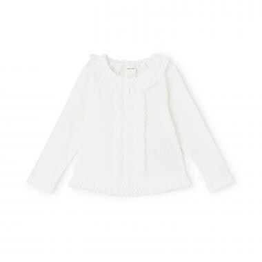 【リンク】レースフリルテレコ長袖Tシャツ