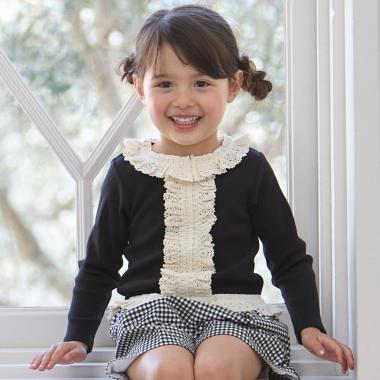 【リンク】レースフリルテレコ長袖Tシャツ