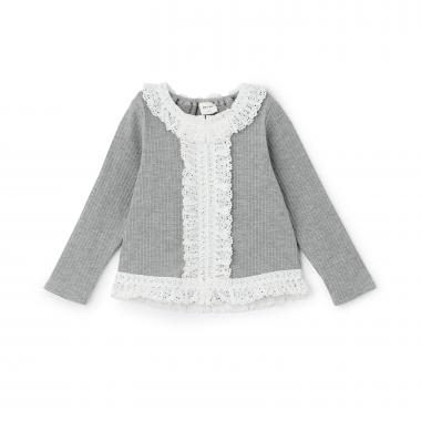 【リンク】レースフリルテレコ長袖Tシャツ