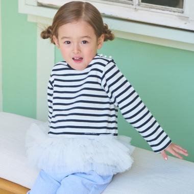 【リンク】ボーダーペプラム長袖Tシャツ