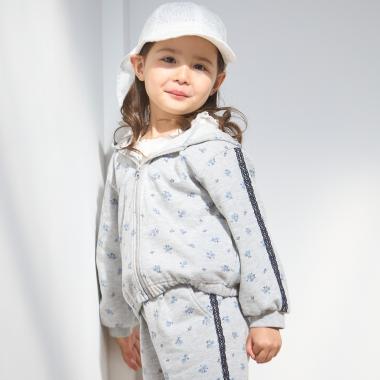 【リンク/防花粉】花柄ジップパーカー