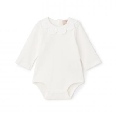 スカラップ衿ロンパース