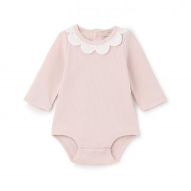 スカラップ衿ロンパース