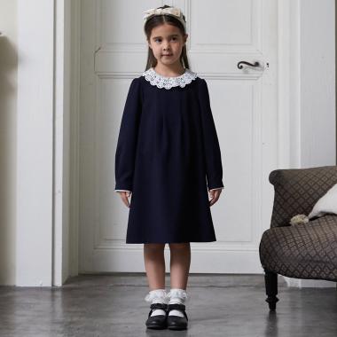 【セミフォーマル】レース衿ワンピース