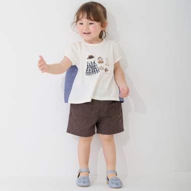 ウオッシュ加工ハートポケットショートパンツ