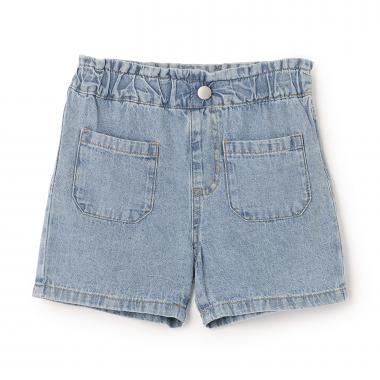 ウオッシュ加工ハートポケットショートパンツ