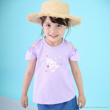 【サンリオキャラクターズ/冷感】肩あきグラフィック半袖Tシャツ
