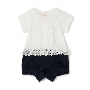 切り替えレースカバーオール