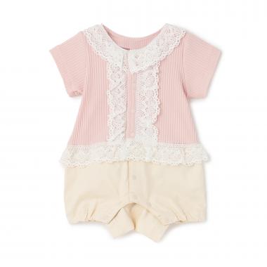 切り替えレースカバーオール