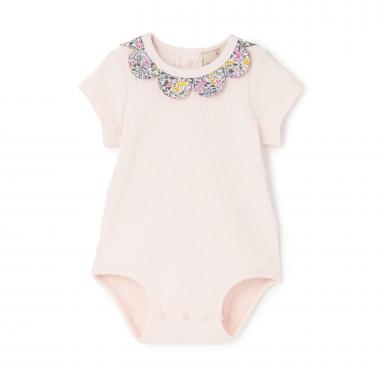 半袖スカラップロンパース