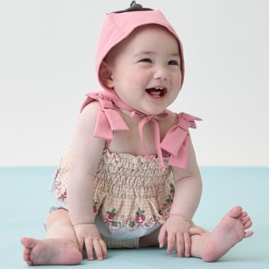 【SWIM】baby キャップつきフルーツ柄ビキニ