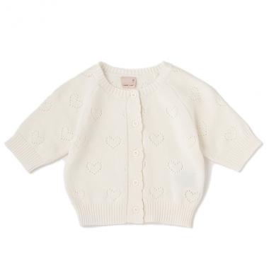 ベビー透かし編みニットカーディガン