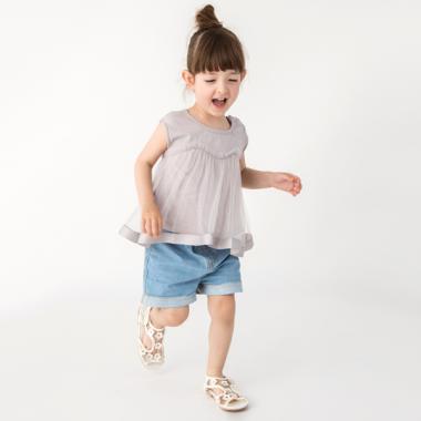 切り替えチュールドッキングTシャツ