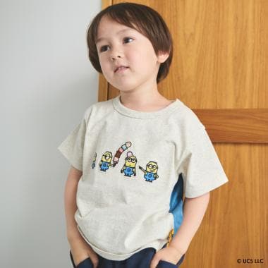 【ミニオン】布帛切り替え半袖Tシャツ