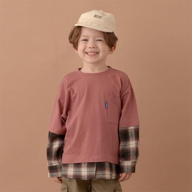 【型崩れしないやわらかコットン】シャツドッキングTシャツ