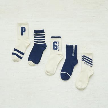 アソートロゴ&ラインソックス5Pセット