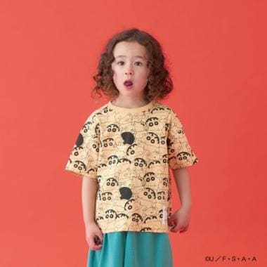 【クレヨンしんちゃん】【カイテキ天竺】総柄プリントTシャツ