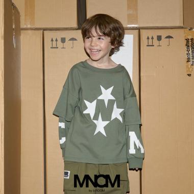 【MNCM】【どちらが前でもOK】【カイテキ天竺】プリントレイヤードビッグTシャツ