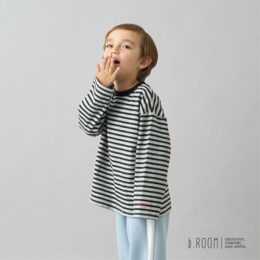 【デイリースタンダードウェアシリーズ】ゆるっとオーバーサイズのボーダー長袖Tシャツ