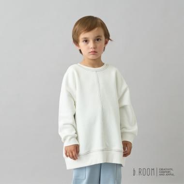 【デイリースタンダードウェアシリーズ】【吸水速乾】ぷくっとオーバーサイズの配色ステッチスウェット