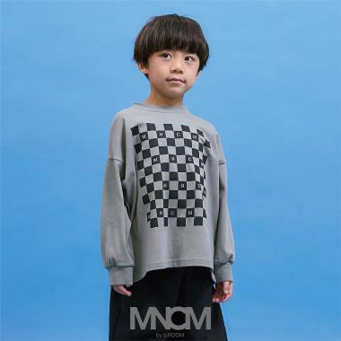 【防汚・速乾・型崩れしない】【どちらが前でもOK】チェッカーフラッグプリントTシャツ【MNCM】