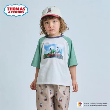 【きかんしゃトーマス】ラグラン半袖Tシャツ