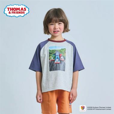【きかんしゃトーマス】ラグラン半袖Tシャツ