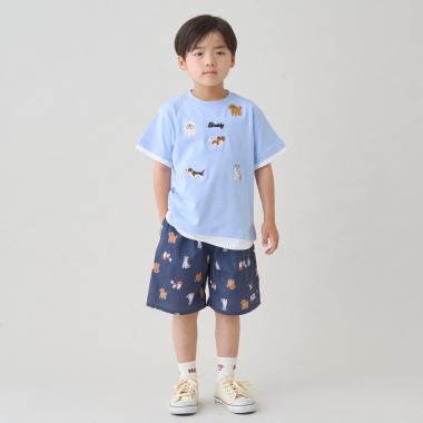 【接触冷感】総柄ハーフパンツ