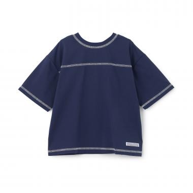 【熱をブロック】【どちらが前でもOK】配色ステッチTシャツ