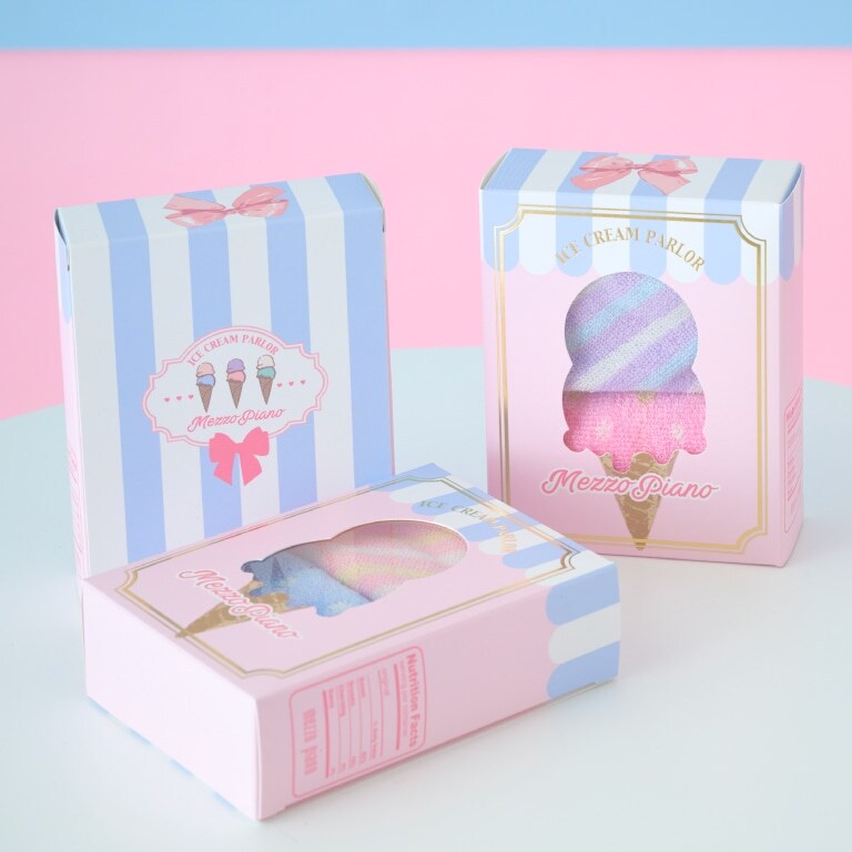 メゾピアノ アイスクリームのパッケージ風 タオルセット