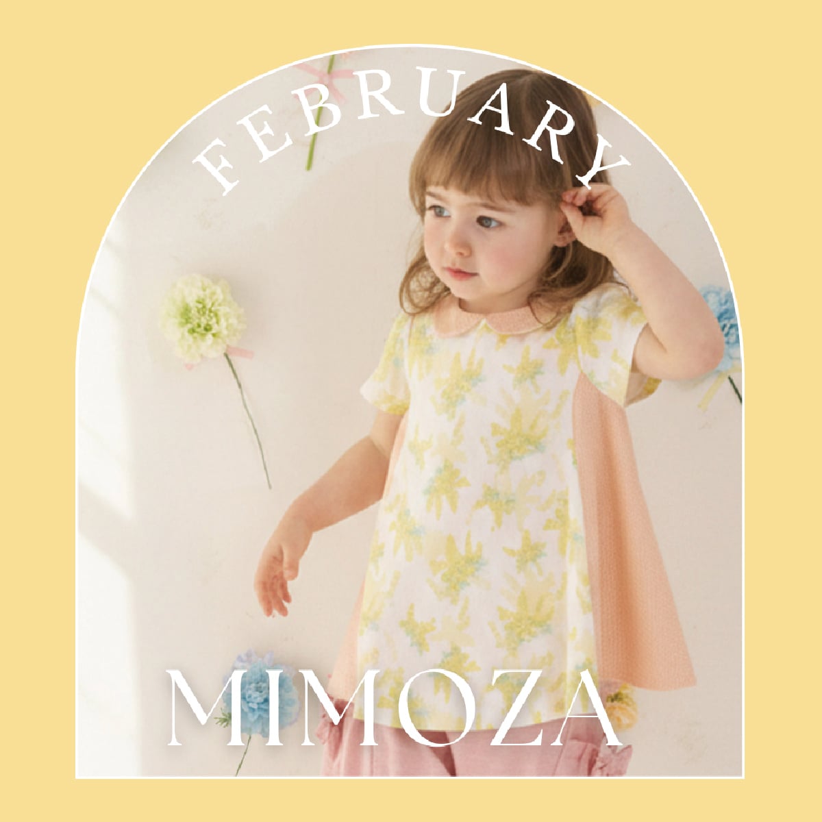 センス オブ ワンダーより、季節のお花をモチーフにしたウエアが登場♪Monthly Flower Collection「Mimoza」